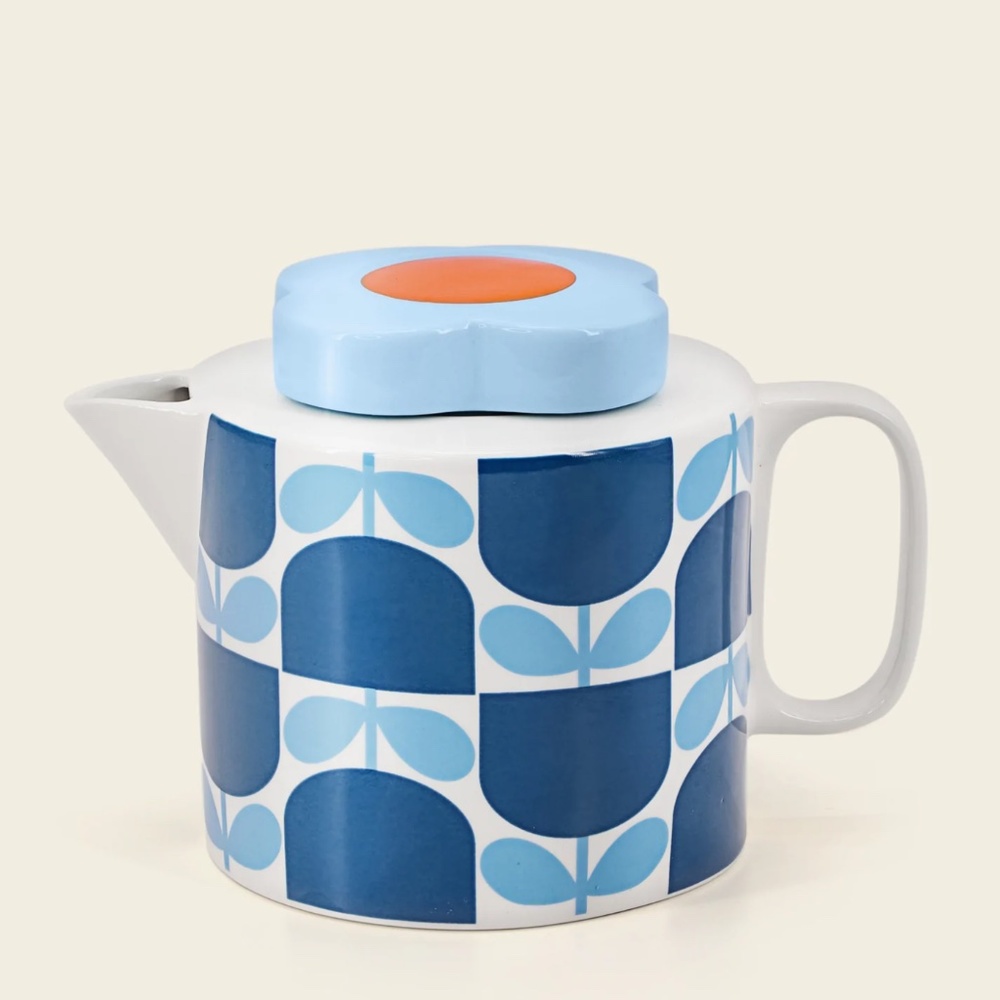 Orly Kiely Brand New Teapot with Flower Lid New in Original Box